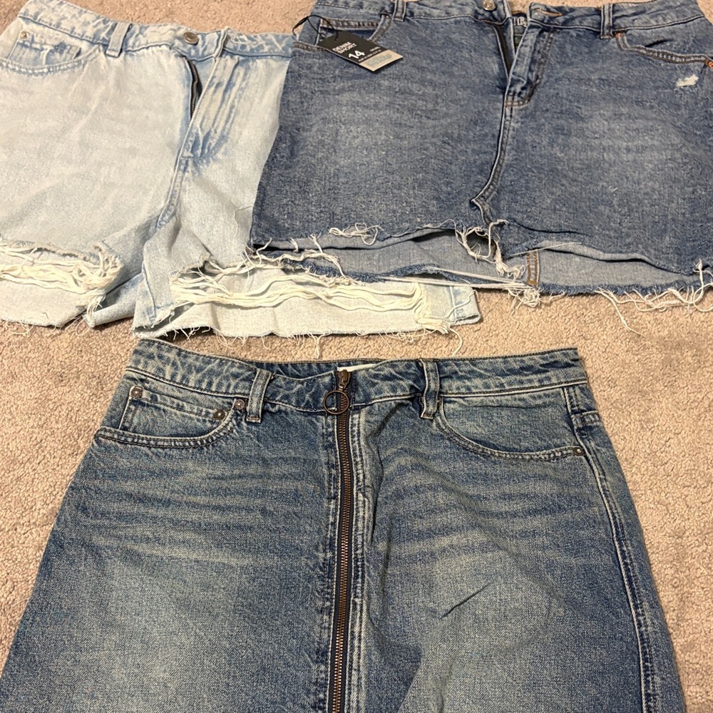 We The Free/wild fable DenimMini Skirts and primark shorts nwt